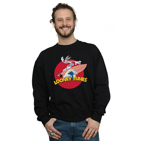 Looney Tunes Herr Bugs Bunny Surfing Sweatshirt M Svart Black M