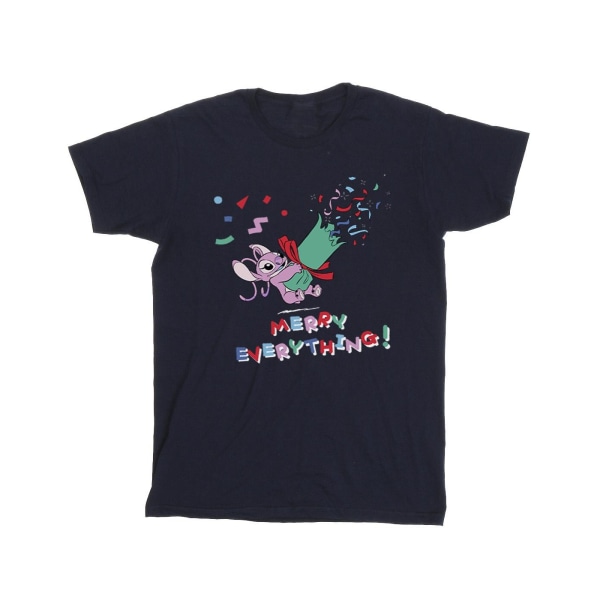 Disney Boys Lilo And Stitch Angel Merry Everything T-shirt 7-8 Navy Blue 7-8 Years
