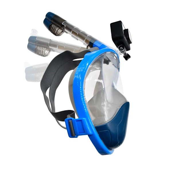 SwimTech Unisex Full Face Snorkel L-XL Blå/Grå Blue/Grey L-XL