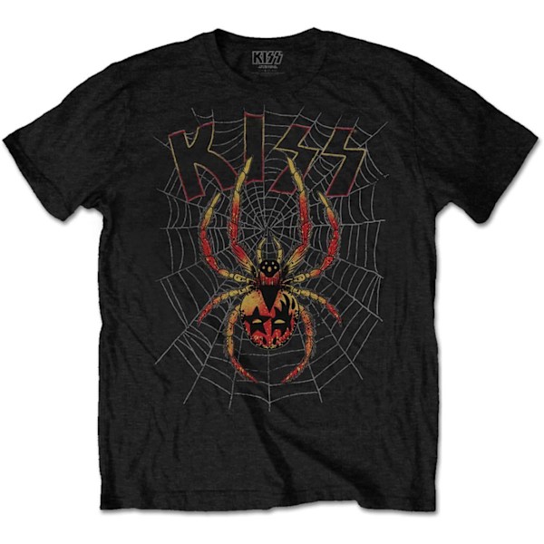 Kiss Unisex Vuxen Spindel T-shirt S Svart Black S
