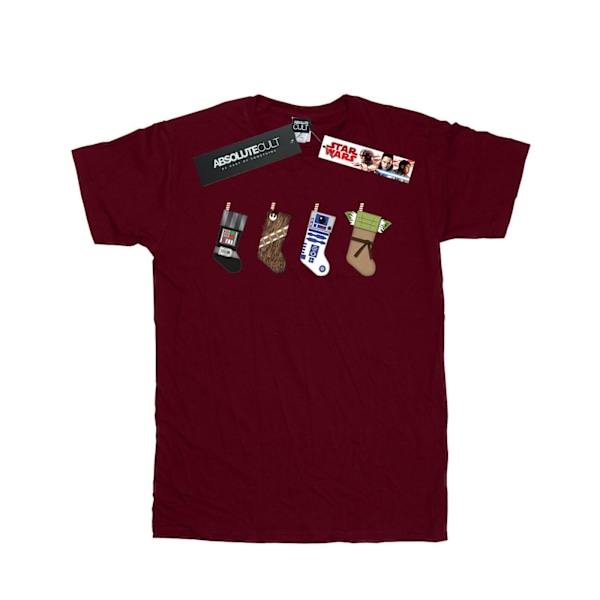 Star Wars Dam/Damer Julstrumpor Bomull Boyfriend T-shirt S Bourgogne Burgundy S