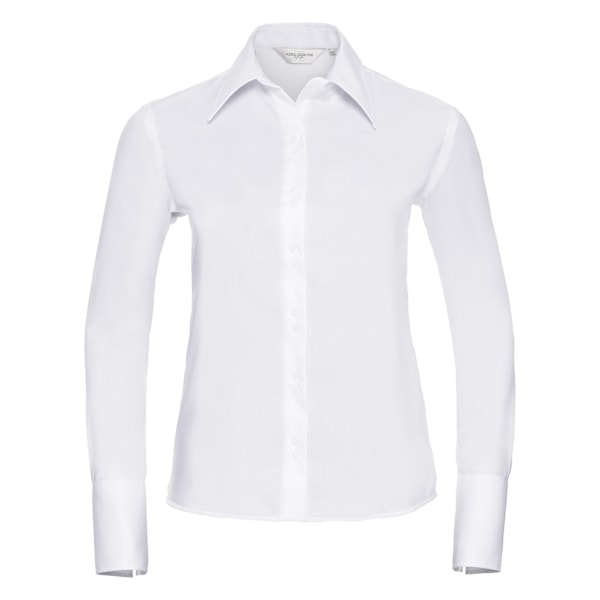 Russell Collection Dam/Kvinnors Långärmad Ultimate Non-Iron White L