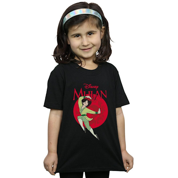 Disney Girls Mulan Dragon Circle Bomull T-shirt 12-13 år Svart Black 12-13 Years