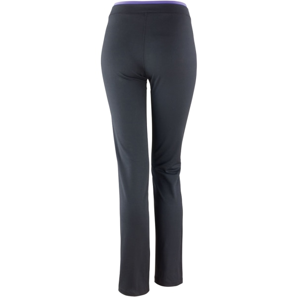 Spiro Fitnessbyxor/Bottoms för damer/kvinnor XL Svart/Lavendel Black / Lavender XL