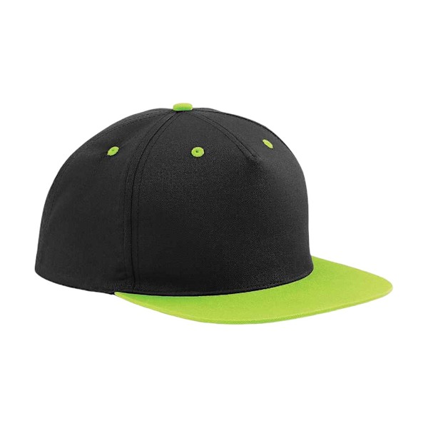 Beechfield Contrast 5 Panel Snapback Cap One Size Svart/Lime Grön Black/Lime Green One Size
