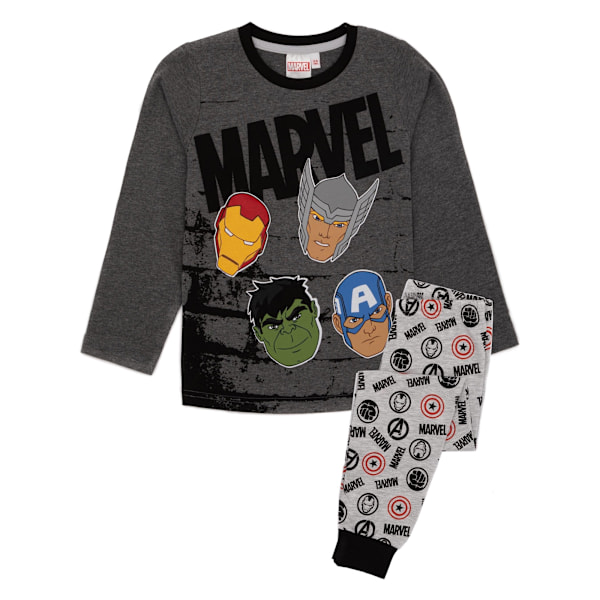 Marvel Avengers Pojkar Långärmad Pyjamas Set 5-6 År Svart/Grå Black/Grey 5-6 Years