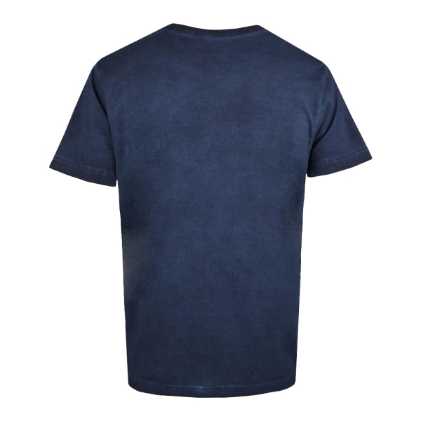 Superman Mens Vintage Acid Wash T-shirt L Marinblå Navy L