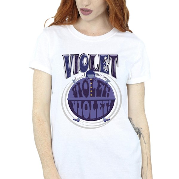 Willy Wonka Dam/Damer Violet Turning Violet Bomull Pojkvän White 4XL