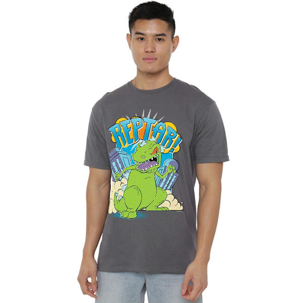 Rugrats Herr Stomp Reptar T-Shirt 4XL Gråmelerad Charcoal 4XL