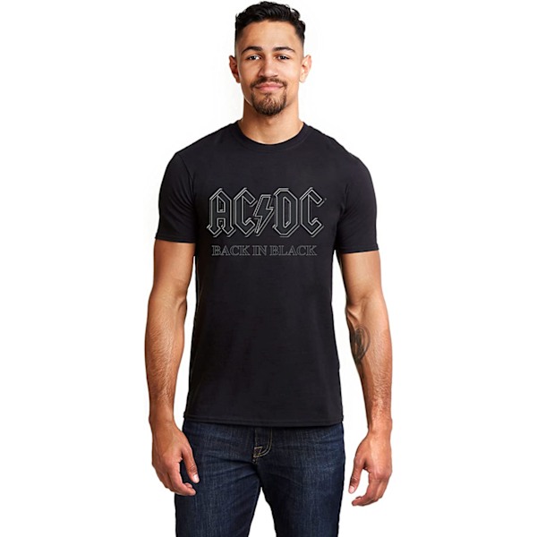 AC/DC Unisex Vuxen Back In Black T-Shirt XL Svart/Grå Black/Grey XL