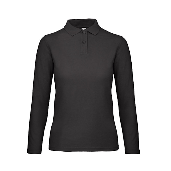 B&C ID.001 Dam/Dam Långärmad Polo 2XL Jet Black Jet Black 2XL