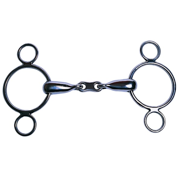 Korsteel Rostfritt Stål Fransk Länk 2 Ring Dutch Gag Hästbett Silver 5.5in