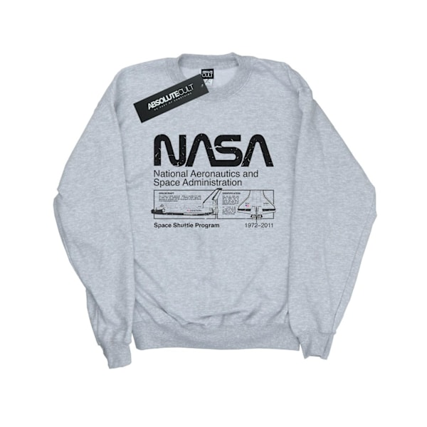 NASA Girls Classic Space Shuttle Sweatshirt 7-8 år Sports Grå Sports Grey 7-8 Years