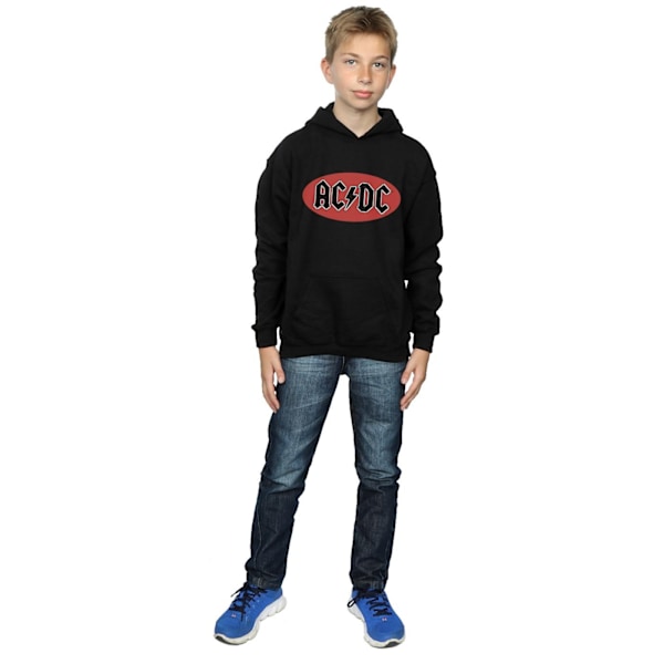 AC/DC Boys Red Circle Logo Hoodie 12-13 år Svart Black 12-13 Years