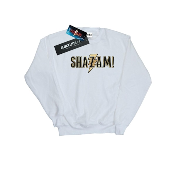 DC Comics Dam/Kvinnor Shazam Text Logo Sweatshirt M Vit White M