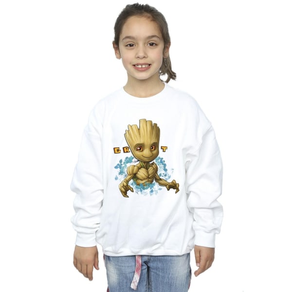 Guardians Of The Galaxy Girls Groot Flowers Sweatshirt 9-11 År White 9-11 Years