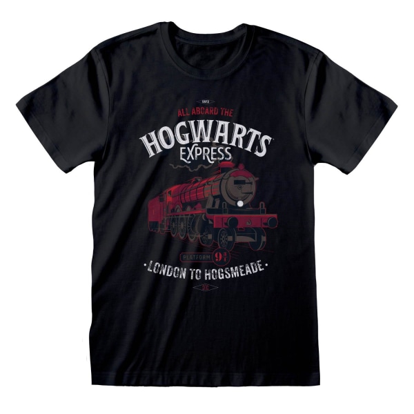 Harry Potter Unisex Vuxen All Aboard T-shirt S Svart Black S