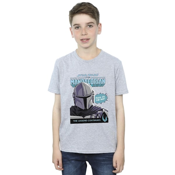 Star Wars The Mandalorian Boys Mando Comic Cover T-Shirt 12-13 Sports Grey 12-13 Years