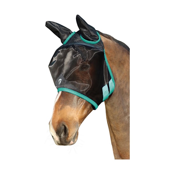 Hy BHB Equestrian Mesh Half Mask Med Öron X Full Black/Teal Black/Teal X Full