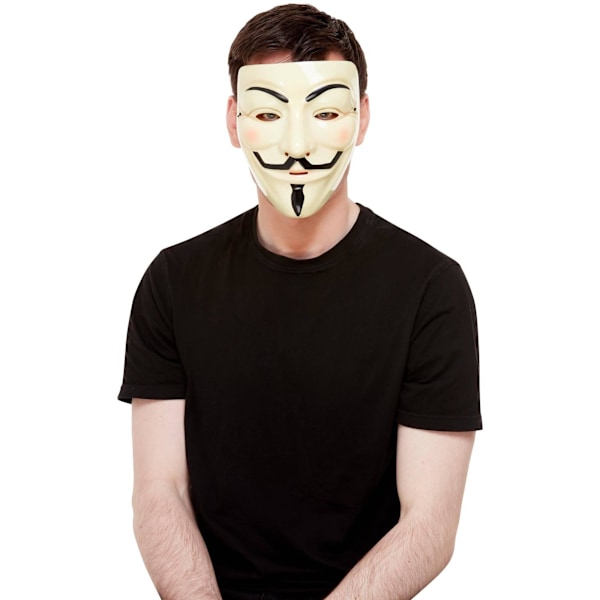 Smiffys Unisex Vuxen Guy Fawkes Mask Storlek One Cream Cream One Size