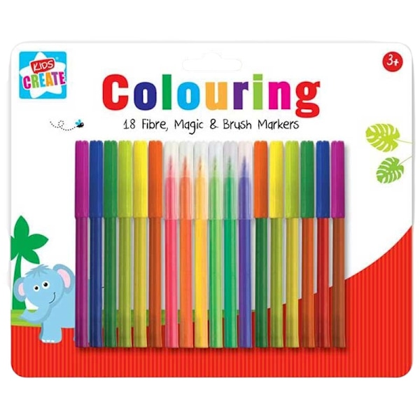 Kids Create Plain Marker Set (18-pack) En Storlek Flerfärgad Multicoloured One Size