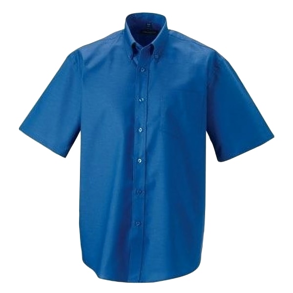 Russell Collection herr kortärmad skjorta i oxfordtyg, 19 tum, lätt att sköta Bright Royal 19.5inch