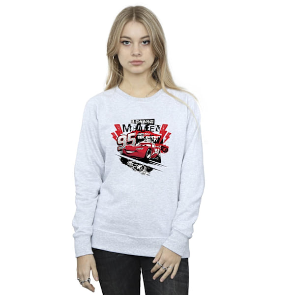 Disney Dam/Kvinnor Bilar Blixten McQueen Collage Sweatshirt Sports Grey L