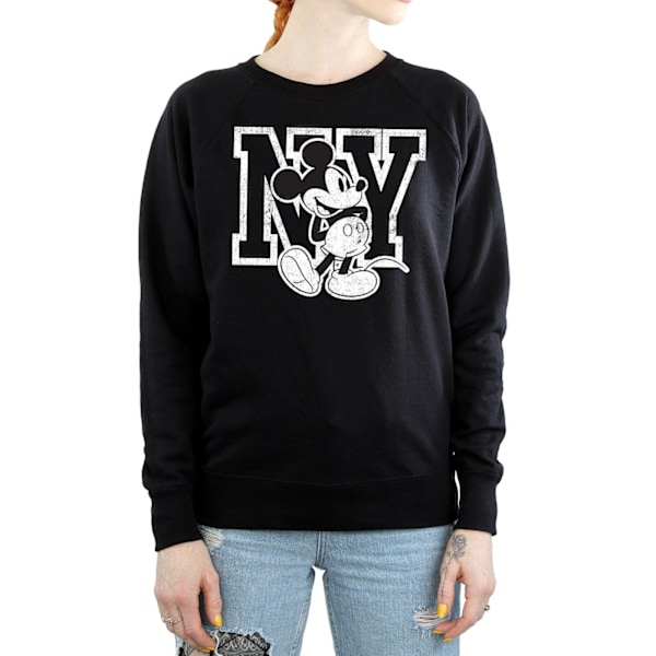 Disney Dam/Kvinnor Mickey Mouse NY Kicking Sweatshirt L Svart Black L