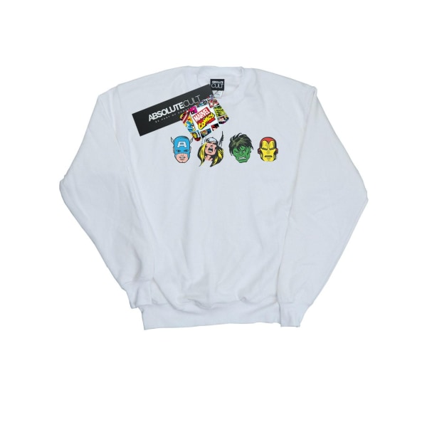 Marvel Womens/Ladies Avengers Comic Heads Sweatshirt XL Vit White XL