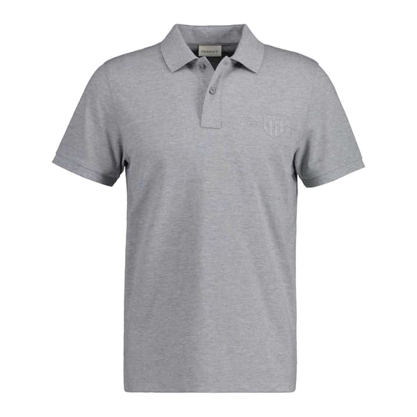 Gant Herr Shield Kortärmad Pikétröja L Grå Grey L