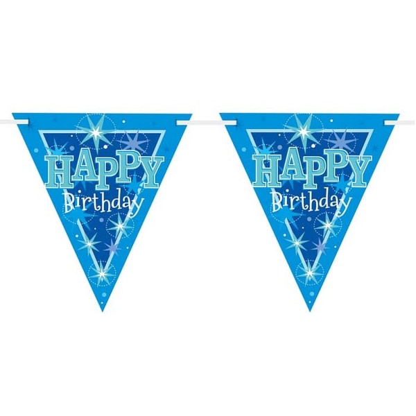 Qualatex Triangel Grattis på födelsedagen Bunting One Size Blå Blue One Size