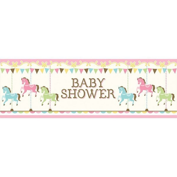 Kreativ festlig plastkarusell babyshowerbanderoll en storlek kräm/rosa/grön Cream/Pink/Green One Size