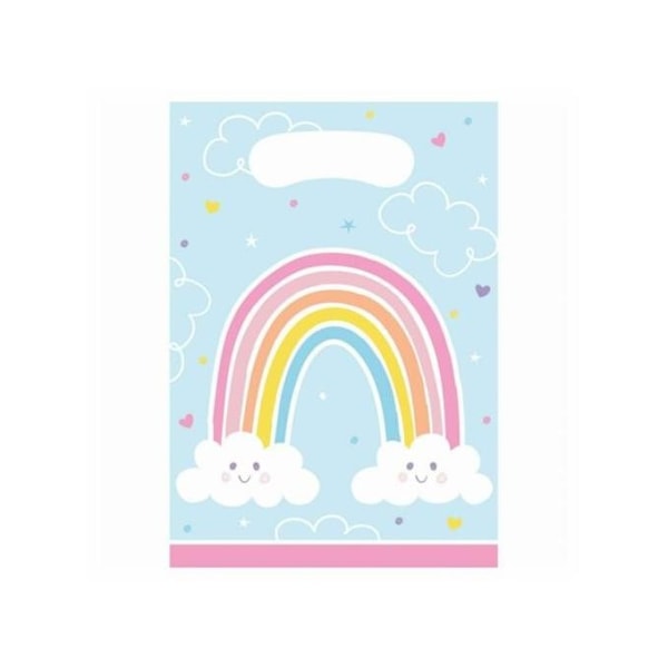 Creative Converting Happy Rainbow Plast Partyväskor (Förpackning om 8 Blue/Multicoloured One Size