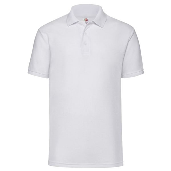 Fruit of the Loom Herr Polycotton Pique Poloshirt 3XL Vit White 3XL