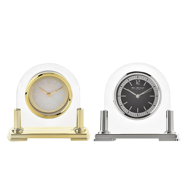 Wm.Widdop Glas Mantel Klocka 2-Tonsurtavla Guldstativ One Size Go Gold One Size