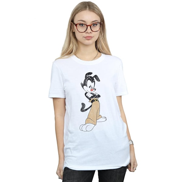 Animaniacs Dam/Damer Yakko Klassisk Pose Bomull Pojkvän T- White XL