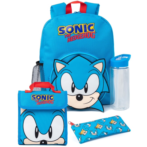 Sonic The Hedgehog Logo Ryggsäck Set One Size Blå/Röd Blue/Red One Size
