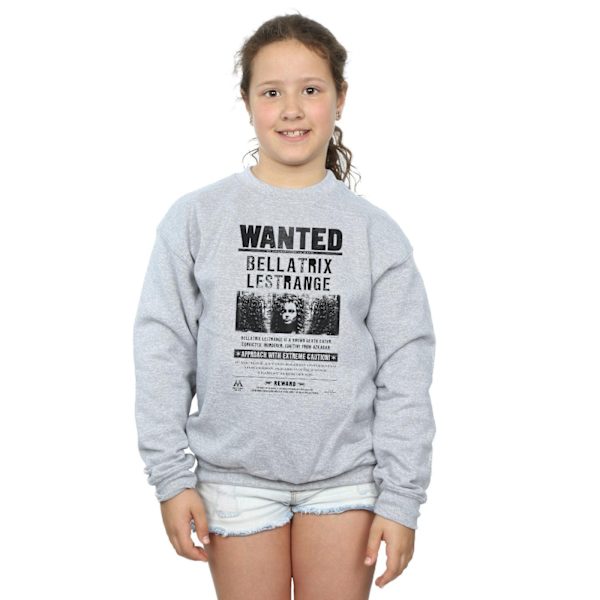Harry Potter Flickor Bellatrix Lestrange Wanted Sweatshirt 7-8 År Sports Grey 7-8 Years