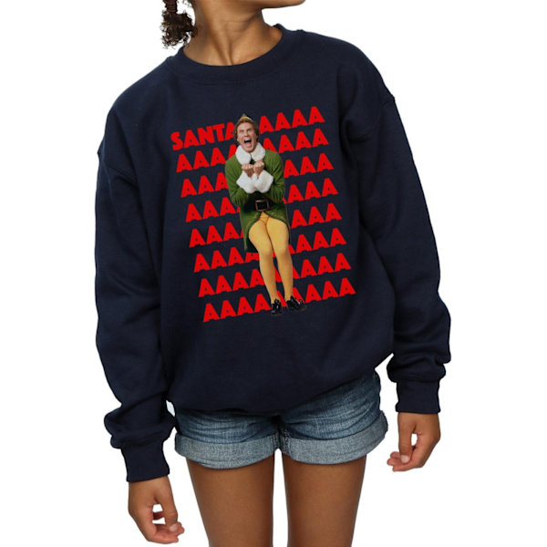 Elf Girls Buddy Santa Scream Sweatshirt 12-13 år Marinblå Navy Blue 12-13 Years