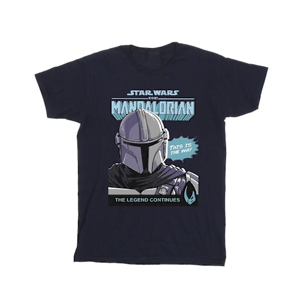 Star Wars The Mandalorian Boys Mando Comic Cover T-Shirt 3-4 år Navy Blue 3-4 Years