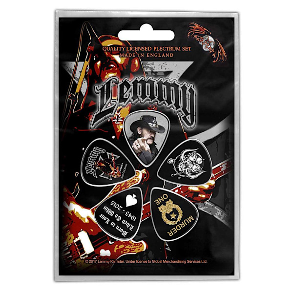Lemmy Stone Death Forever Plectrum (5-pack) En Storlek Flerfärgad Multicoloured One Size