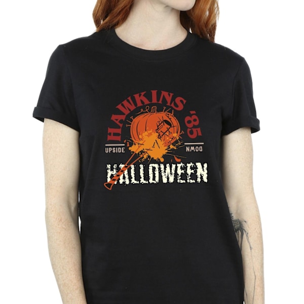 Netflix Dam/Kvinnor Stranger Things Hawkins Halloween Bomull Black 3XL