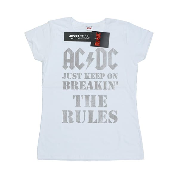 AC/DC Dam/Dam Just Keep On Breaking The Rules T-shirt i bomull White S