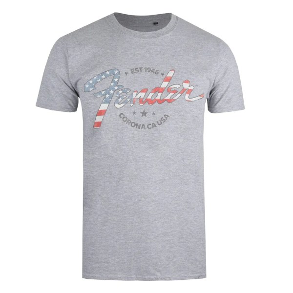 Fender Herr USA bomull T-shirt XXL Sports Grå Sports Grey XXL