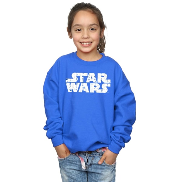 Star Wars Jultröja med logotyp för flickor, 7-8 år, kungligt blå Royal Blue 7-8 Years