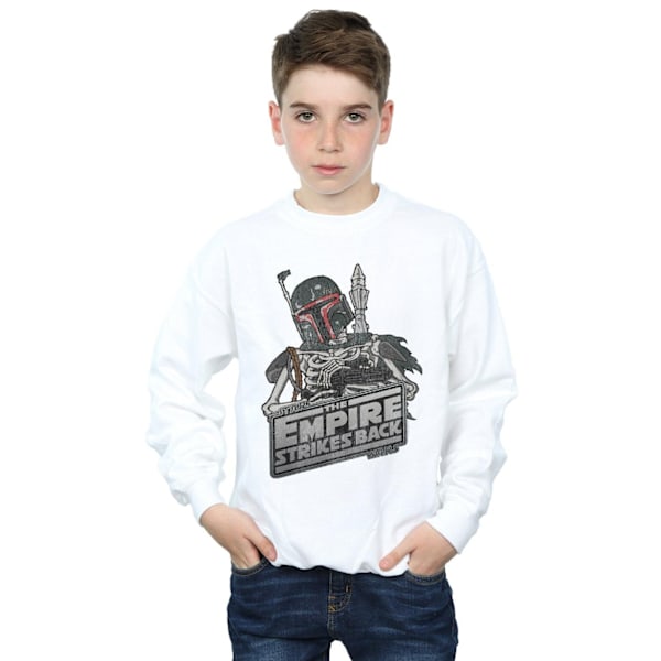 Star Wars Boys Boba Fett Skelett Sweatshirt 7-8 år Vit White 7-8 Years