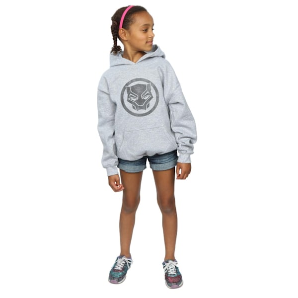 Marvel Girls Black Panther Distressed Icon Hoodie 12-13 År S Sports Grey 12-13 Years