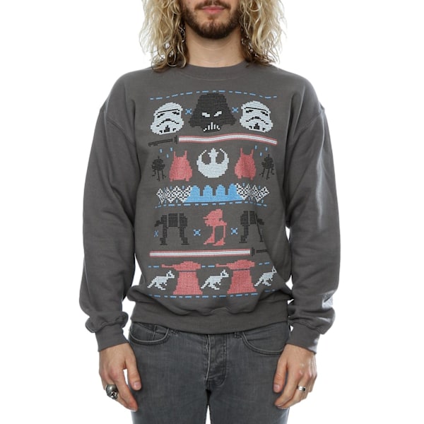 Star Wars Herr Dark Side Fair Isle Jultröja XL Char Charcoal XL