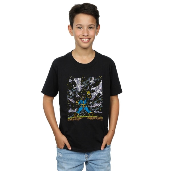 Marvel Boys Thanos Ships T-shirt 12-13 år Svart Black 12-13 Years