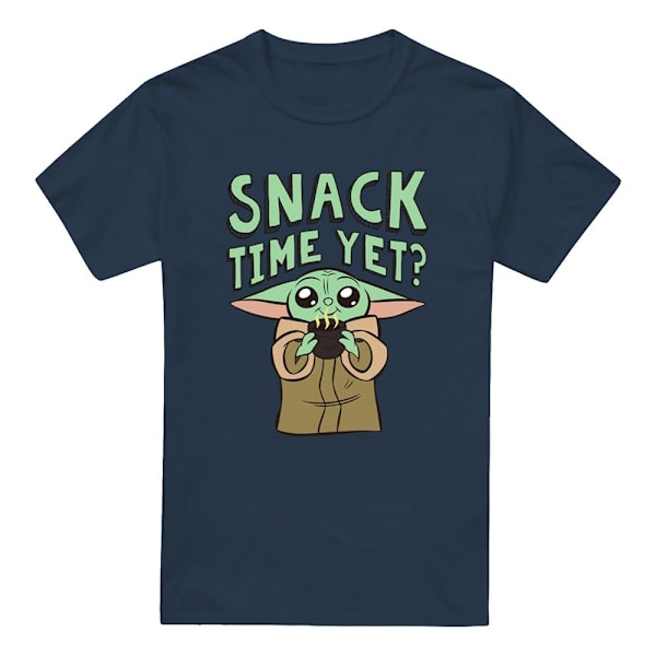 Star Wars: The Mandalorian Herr Snack Time Grogu T-Shirt M Marinblå Navy M